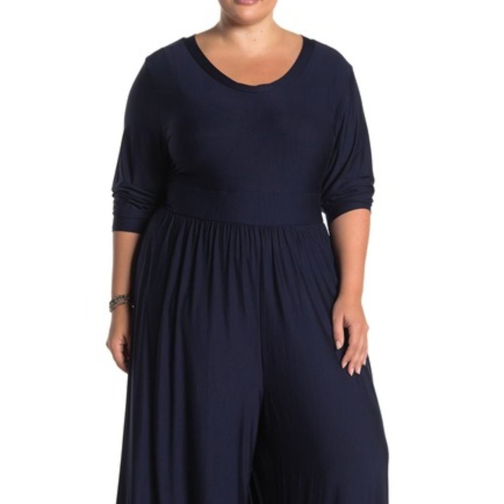 WEST KEI Long Sleeve Knit Jumpsuit (Plus)